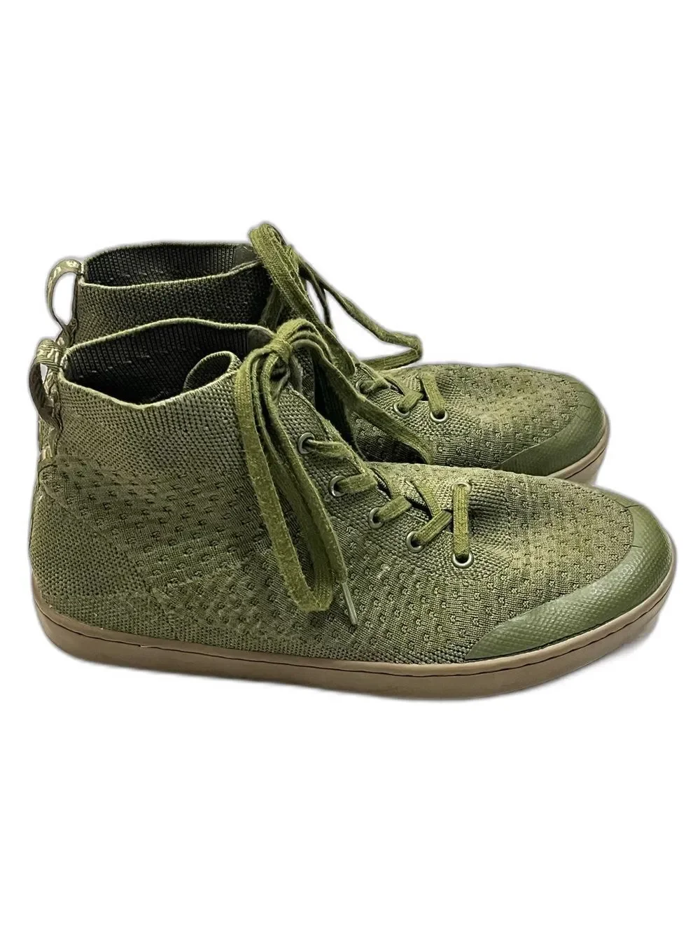 Suavs The Legacy High-Top Sneakers Recycled Knit Olive Green Slip-On Shoes